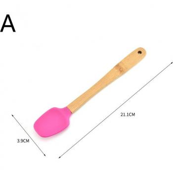 Mini outils de cuisine en silicone avec manche en bambou