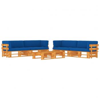 Set Salotto Pallet 6 pz Marrone Ambra Legno di Pino Impregnato