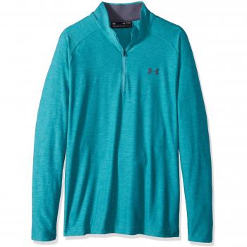 Under Armour Men's Playoff Quarter-Zip Warm-up Shirt in Green Teal Punch, Small