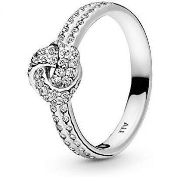 Pandora Frauenring mit silbernem Knoten und Zirkonia-Details