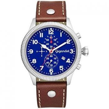 Orologio Gigandet 2024 Red Baron V – Acciaio Inossidabile con Cinturino Pelle Argento/Marrone G34‑002