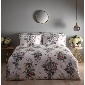 Clarke&clarke Oasis Botanical Bouquet Floral Design Ivory Duvet Cover Bedding Set