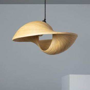 Lampada a Sospensione Shuka in Bambù Nero Intrecciato