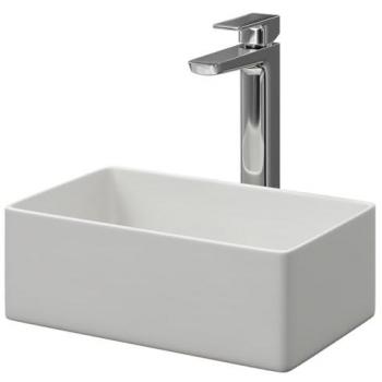Nuie Vessel Rectangular Sit‑On Countertop Basin – Matt White – Ceramic – 365 mm × 230 mm