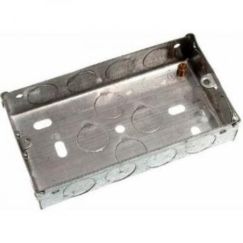 Flush Mounted Metal Pattress Electric Back Box Double Gang 25mm