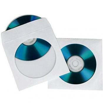 Hama CD-/DVD-Papierhüllen weiß VE=100 Stück