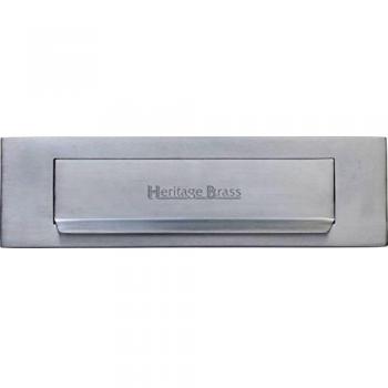 Medium Heritage Brass Letterbox in Satin Chrome