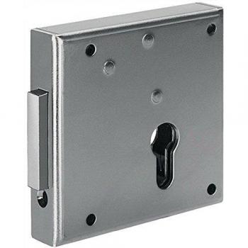 Serrure à pêne dormant pour portail en treillis 100 DIN gauche PZ surplombant 65 mm AMF