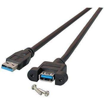 Cavo Prolunga USB 3.0 SuperSpeed M/F da Pannello 1m Nero