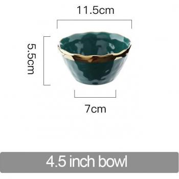 Vajilla Postres Zen Verde Dorado