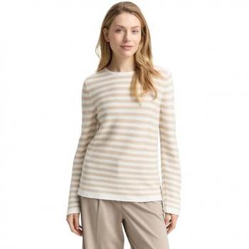 Tom Tailor Damen-Strickjacke M – Bio‑Weiß Baumwolle