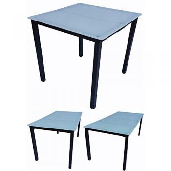 Aluminium Glas Gartentisch Esstisch Balkontisch Campingtisch Gartenmöbel Mattglas