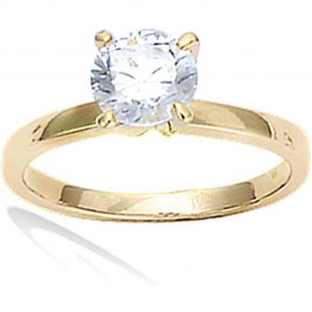 Solitaire de Oro Blanco 7mm 58 Único