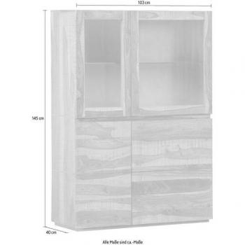 Highboard GUTMANN Tivoli – Massivholz-Mosaik aus Mango & Sheesham