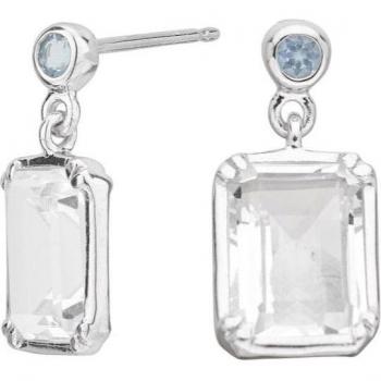 Pendientes Itemporality con corte esmeralda y topacio azul