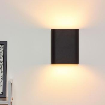 Lucide Ovalis Modern Up Down Wall Light 2xE14 Black
