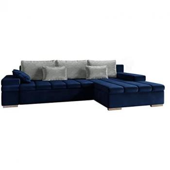 Sofá rinconero Comfivo 169, con función de descanso y caja de ropa de cama, 310x175x83cm