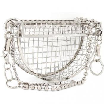Bolso de mano tipo jaula metálica