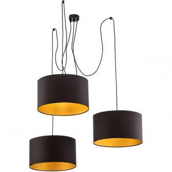 Lampada Roto 3 nera con paralume interno in oro