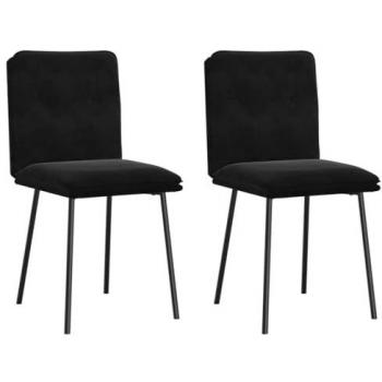 Comedor Elegante: Sillas 2x Negro Terciopelo Vidaxl