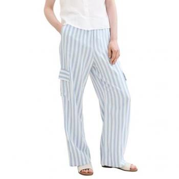 TOM TAILOR Denim Stoffhose Leinenhose mit Streifenmuster