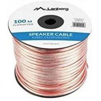 Lanberg LANBERG speaker cable 2x2.5mm2 100m transparent (100 m, 2.50 mm²), Lautsprecherkabel, Transparent