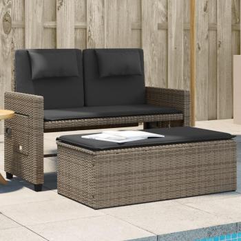 Banc Patio Grisé Tressé VidaXL – Siège Arrière-Cour