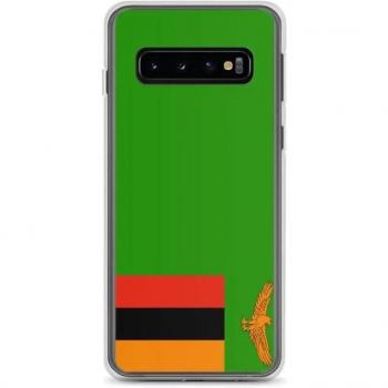 Soft Samsung Galaxy S10 Cover, Zambia Flag Pattern – Colorful