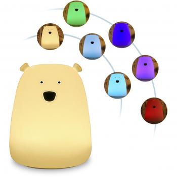Lumière douce pour enfants ours en silicone