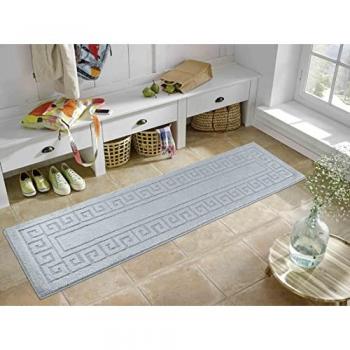 Ivy Washable Anti-Slip Doormat with Greek Key Pattern