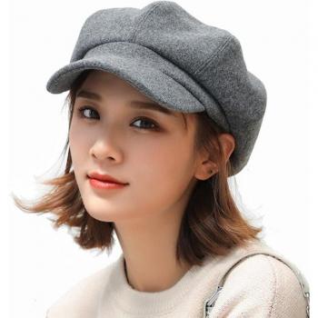 Autumn Winter Retro Octagonal Hat for Women