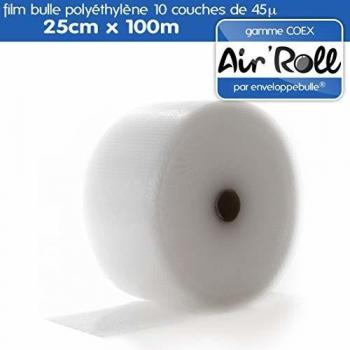 Lot de 20 Rouleaux de Film Bulle COEX 25cm x 100m