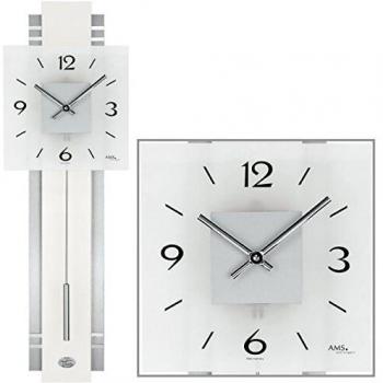 AMS W7302 Quarz-Pendeluhr aus Holz in Multicolor-Optik, Größe: 80 cm x 35 cm x 20 cm