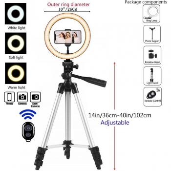 Lumière de Vidéo Annulaire 10 avec Trépied Réglable