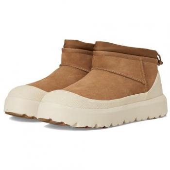 UGG Classic Ultra Mini Weather Hybrid Stiefel (Hybrid‑Technologie) – Braun/Weiß, 40