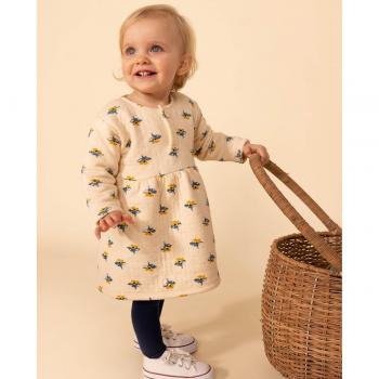 Petite Bateau Robe Imprimée pour Bébé – Blanc Avalanche, 3 M