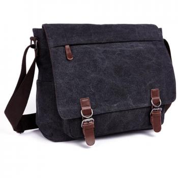LOSMILE Umhängetasche Herren Schultertasche 16 Zoll Kuriertasche Canvas Laptop Tasche Messenger Bag für Arbeit und Schule. (Grün)