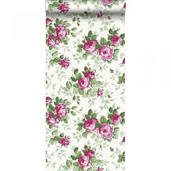 Papier peint chambre roses rose