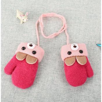 Warm Double Layer Bear Ear Gloves