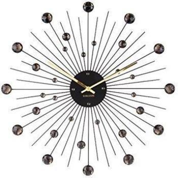 Metallwanduhr Sunburst von Karlsson, Durchmesser 50 cm, Farbe Schwarz