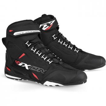 Ixon Zapatillas Killer para Motocicleta Negro-Blanco-Rojo