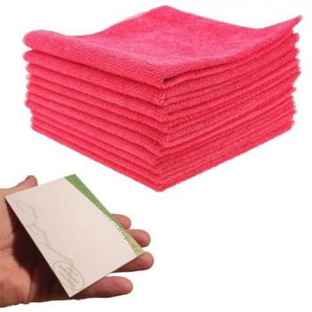 Mikrofasertuch-Combo: 10 rote Tücher (40 × 40 cm) + Varivendo‑Notizblock