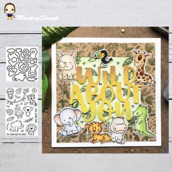 MonkeyStamp Forest Animal Metal Stamps and Cutting Dies for Scrapbooking