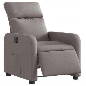 Sillón reclinable eléctrico de tela Gris claro