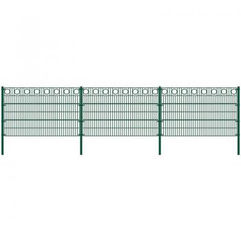 Valla Malla Doble Morata Home Deluxe – 120 cm altura, 46 m longitud, 4 postes esquineros antracita/verde