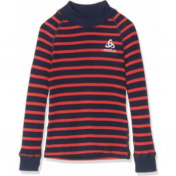 Odlo Kinderwärme-Shirt mit Rundhals – Dunkelblau/Hibiskus