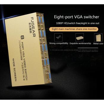 Neuer 8-Hub VGA Umschalter Box 250MHz für Videoquellenwechsel zwischen PC, Monitor, TV und Projektor