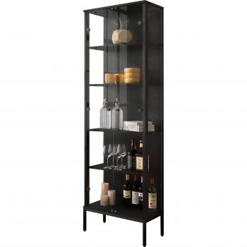 Vitrinenschrank STEP – 5 Fächer, 2 Türen, 4 Böden, Holzwerkstoff (57,4 × 187,6 × 32,7 cm)