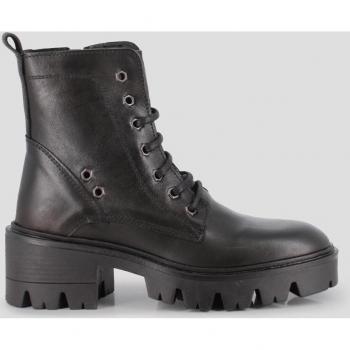 Botines negros de piel para mujer tipo militar