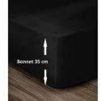 Drap Housse Noir 100% Coton